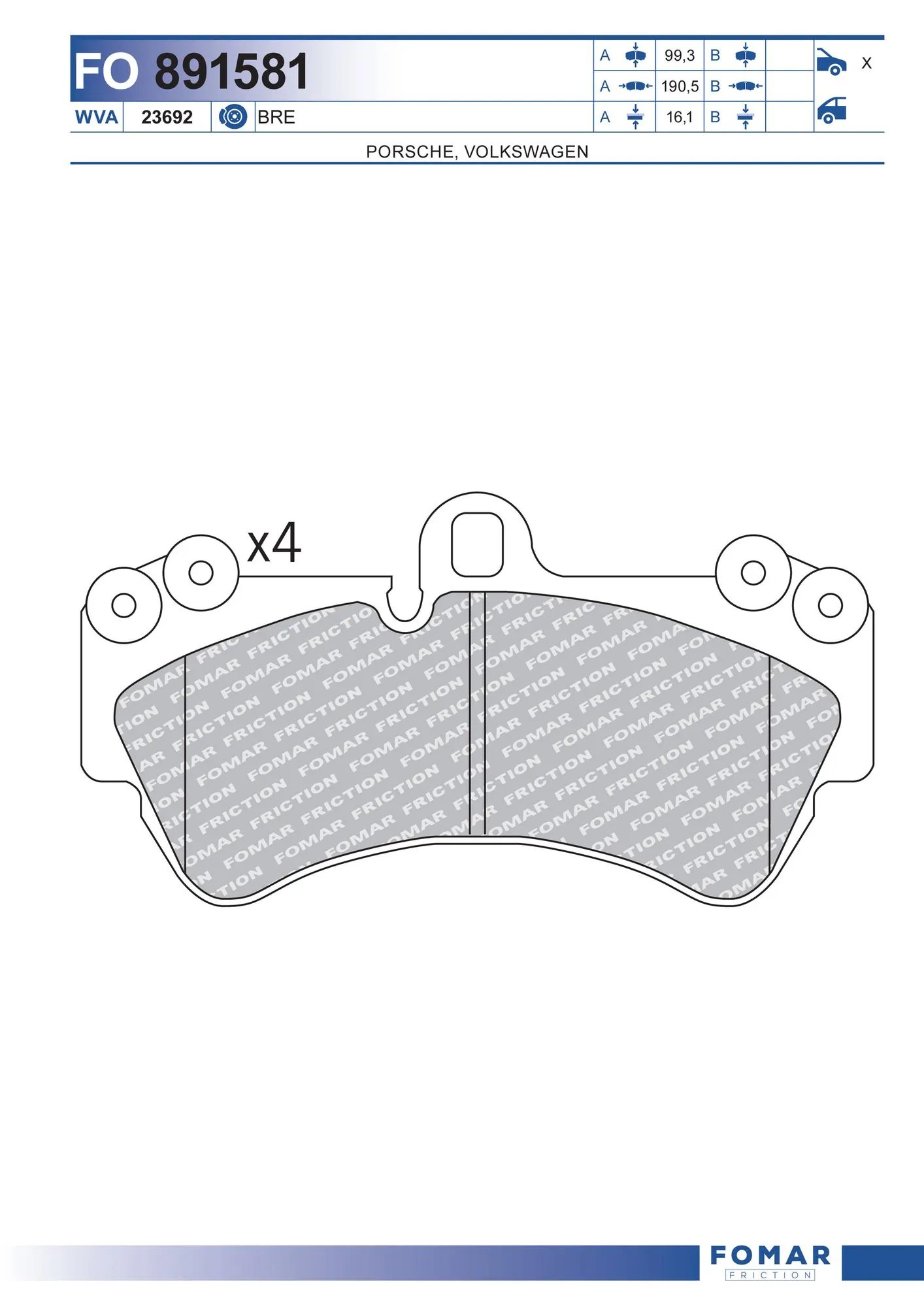 Brake Pad Set, disc brake